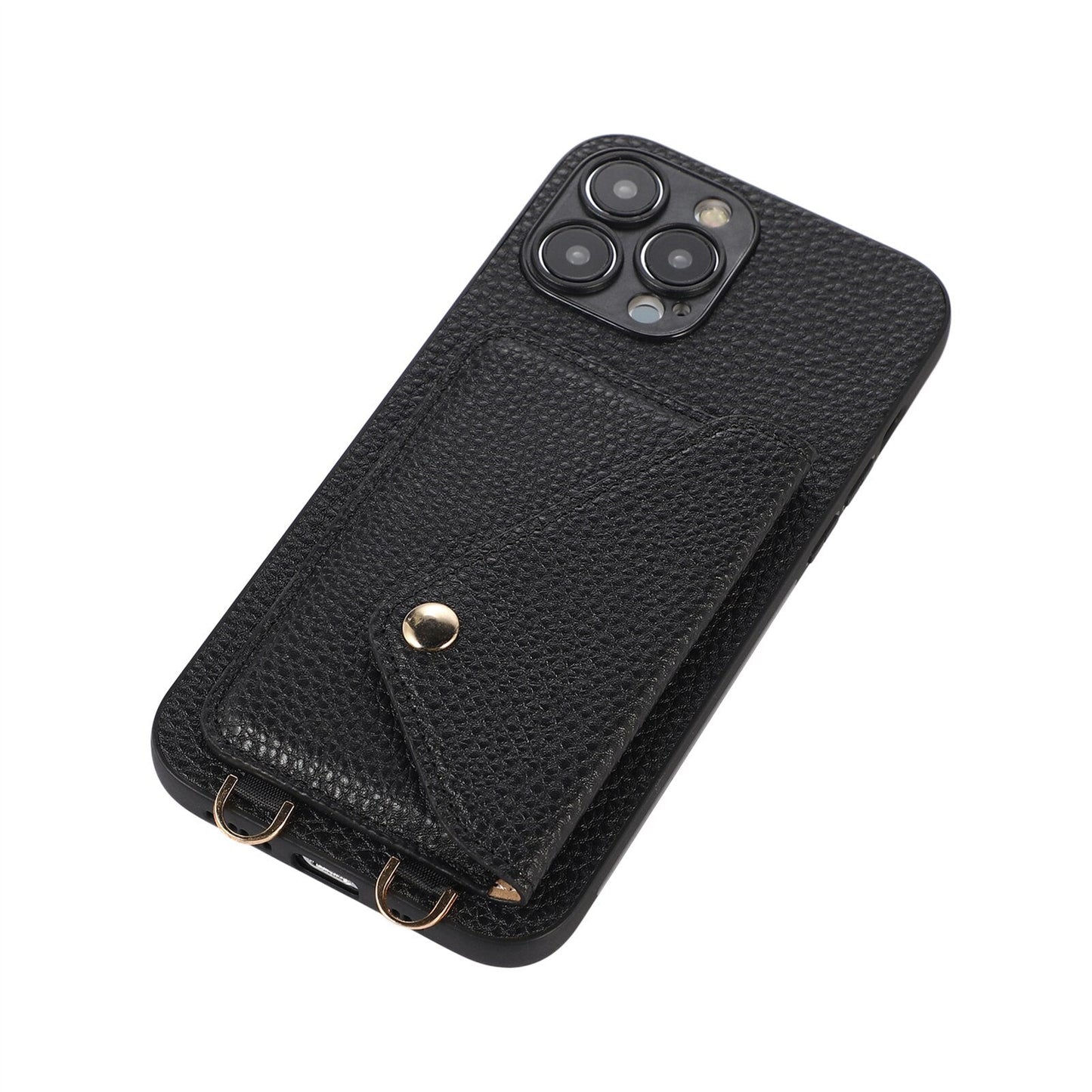 Sleek iPhone Case with Side Wallet and Strap