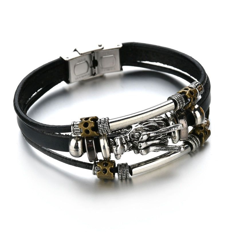 Mens Gothic Layered Bracelet