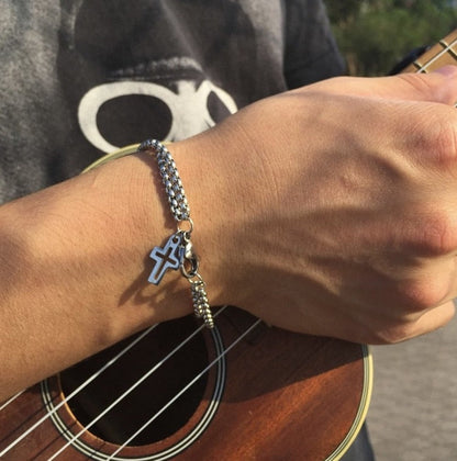 Layered Chain Bracelet With Cross