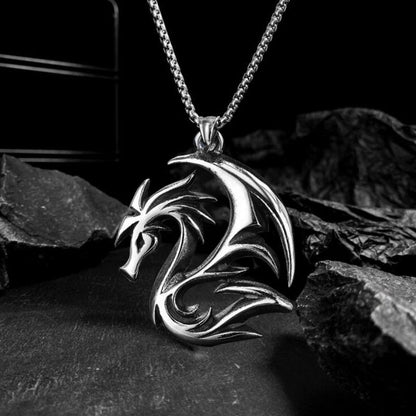 Round Dragon Pendant Necklace