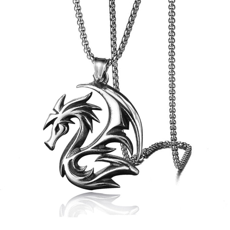 Round Dragon Pendant Necklace