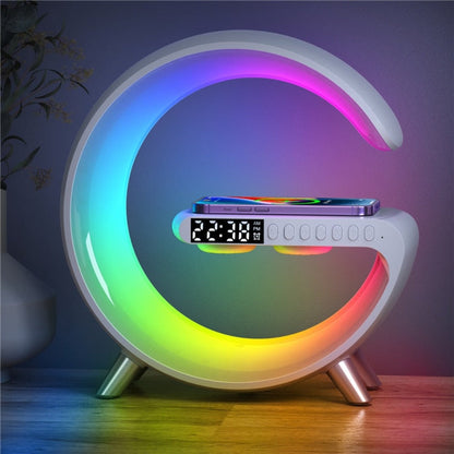 RGB Wireless Charging Station Alarm Clock Bluetooth Speaker