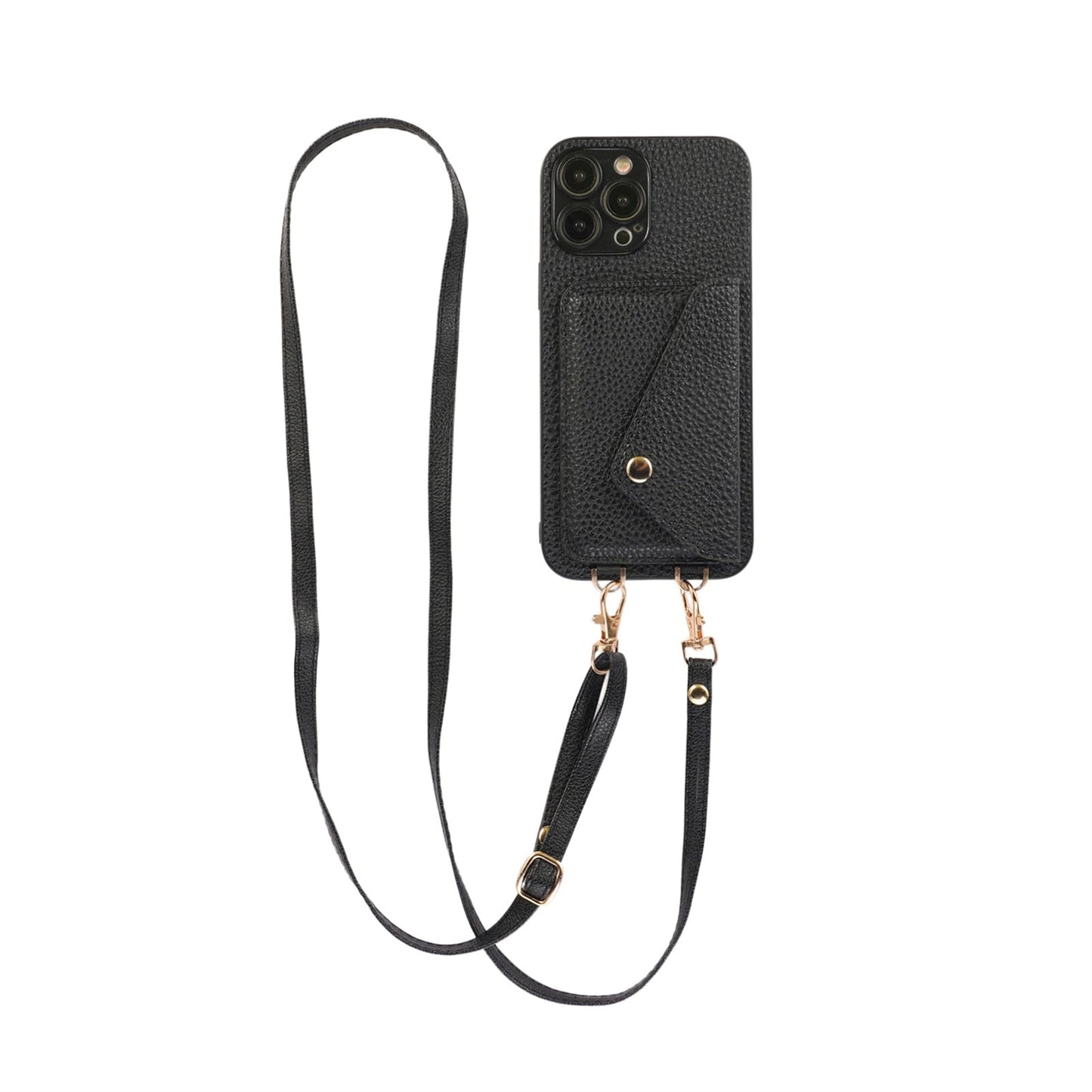 Sleek iPhone Case with Side Wallet and Strap