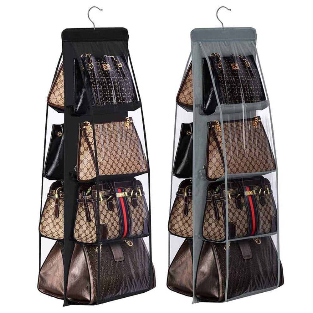 Clear Closet Hanging Handbag Organizer