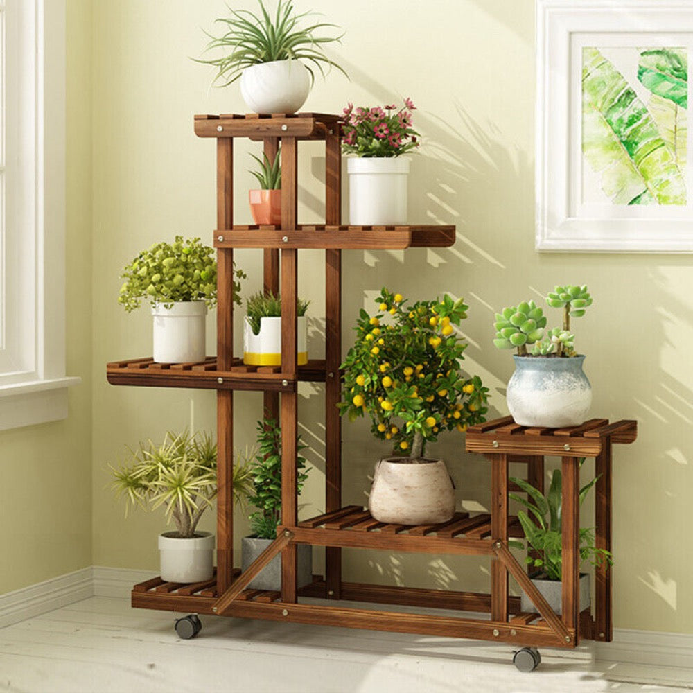 Multi-Layer Rolling Plant Flower Display Shelf