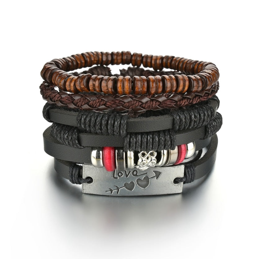 Mens Gothic Layered Bracelet