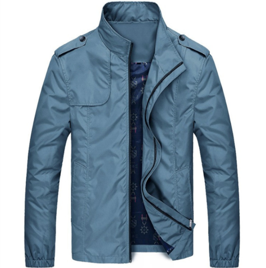 Mens Stand Collar Zipper Jacket