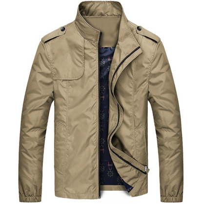 Mens Stand Collar Zipper Jacket