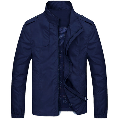 Mens Stand Collar Zipper Jacket