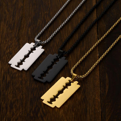 Plated Razor Blade Necklace