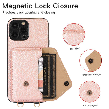 Sleek iPhone Case with Side Wallet and Strap