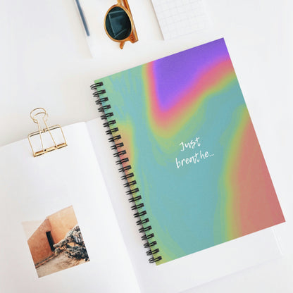 Just Breathe Quote Spiral Notebook