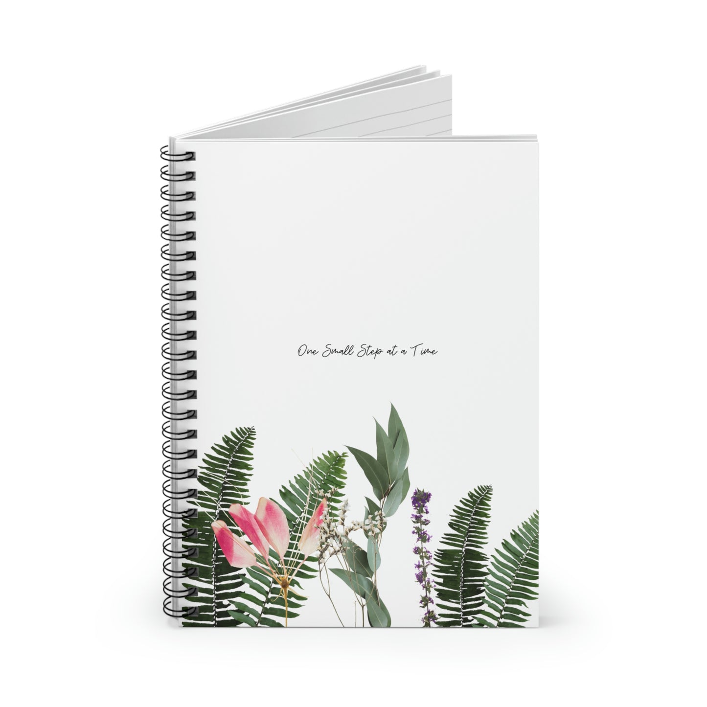 One Small Step at a Time Plant Theme Spiral Notebook