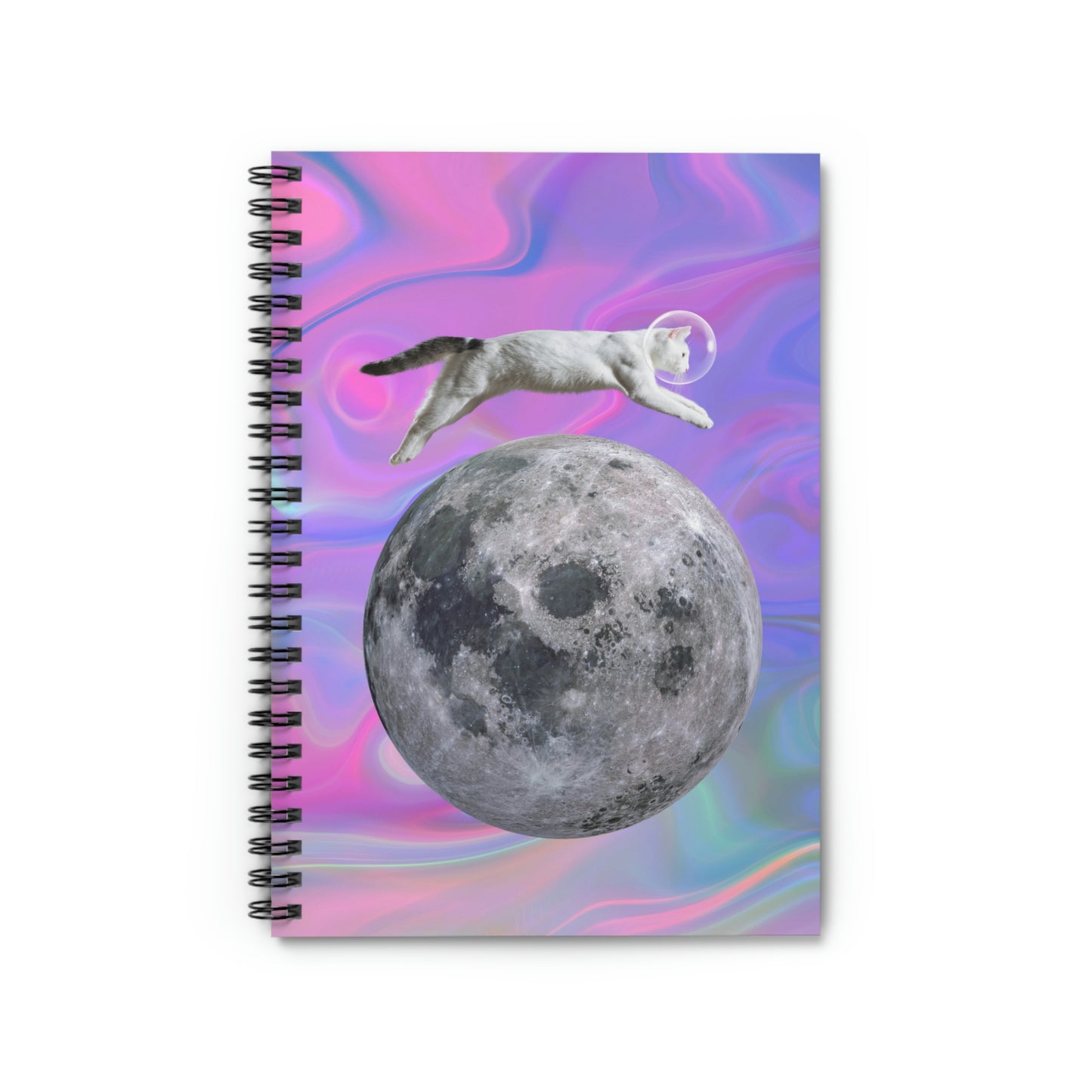 Astronaut Cat Jumping Over Moon Mouse Pad Spiral Notebook