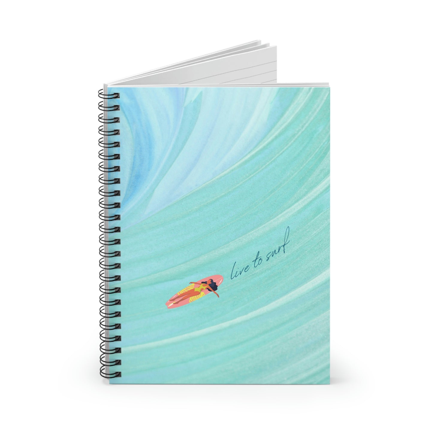 Live to Surf Ocean Spiral Notebook