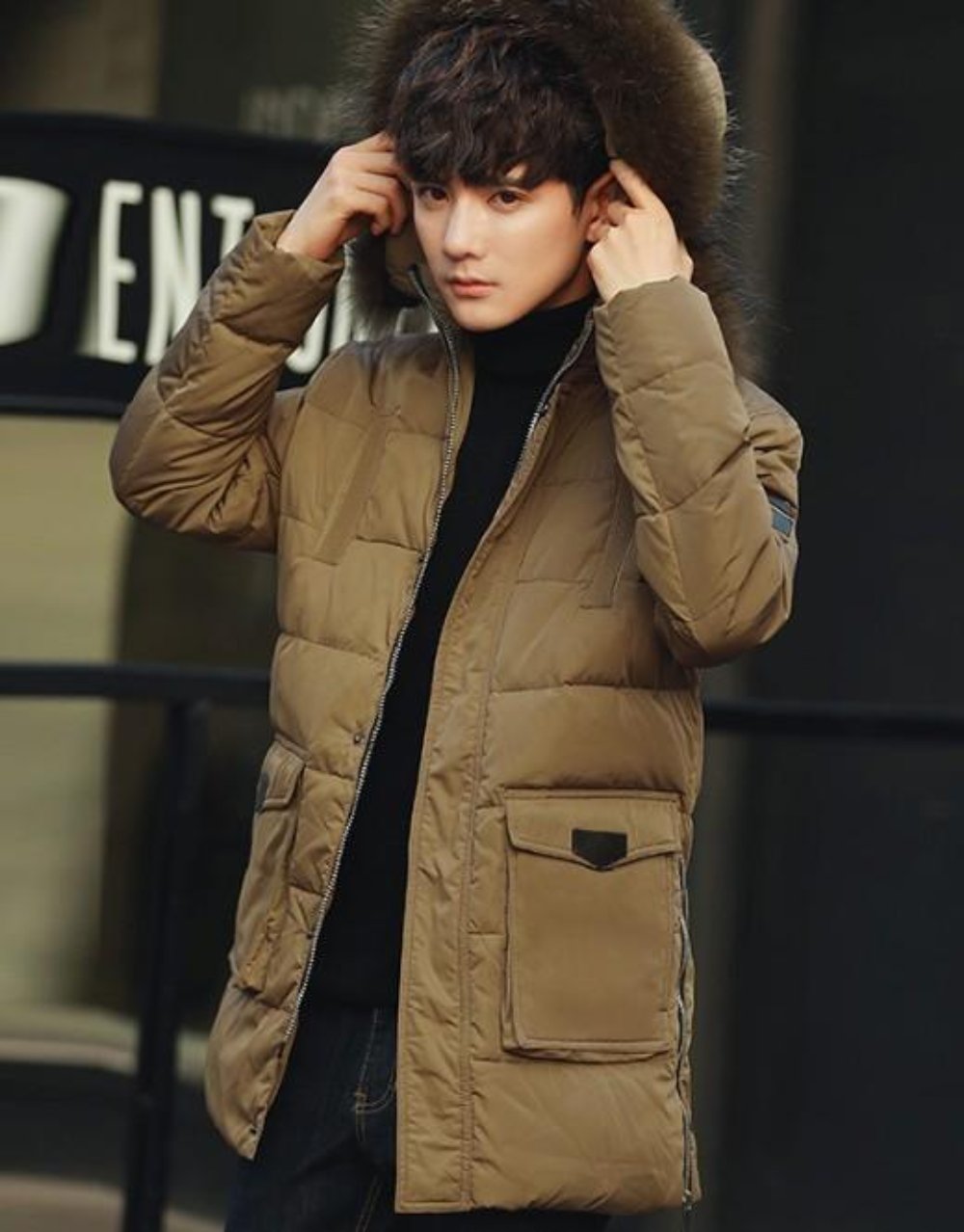 Mens Winter Hooded Coat