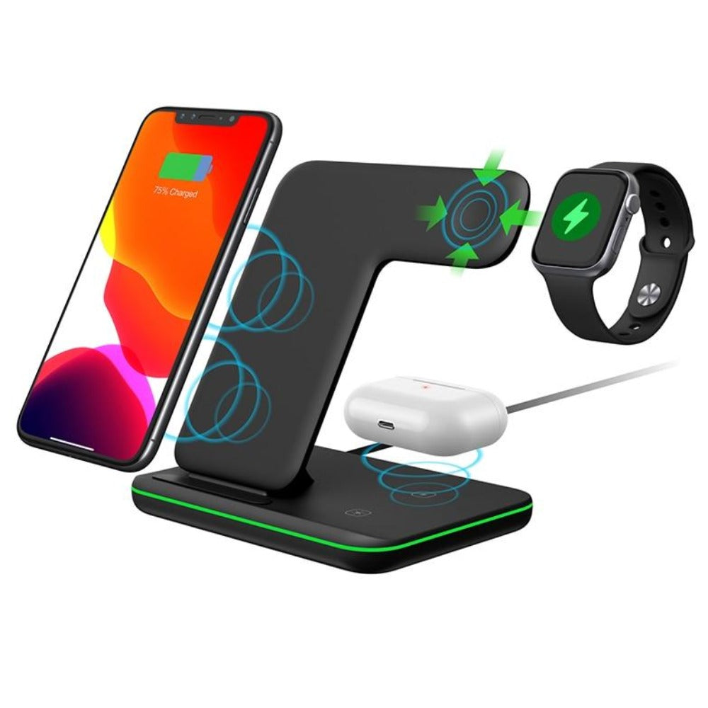 Ninja 15W 3 in 1 Fast Wireless Charging Station for Mobile Phones