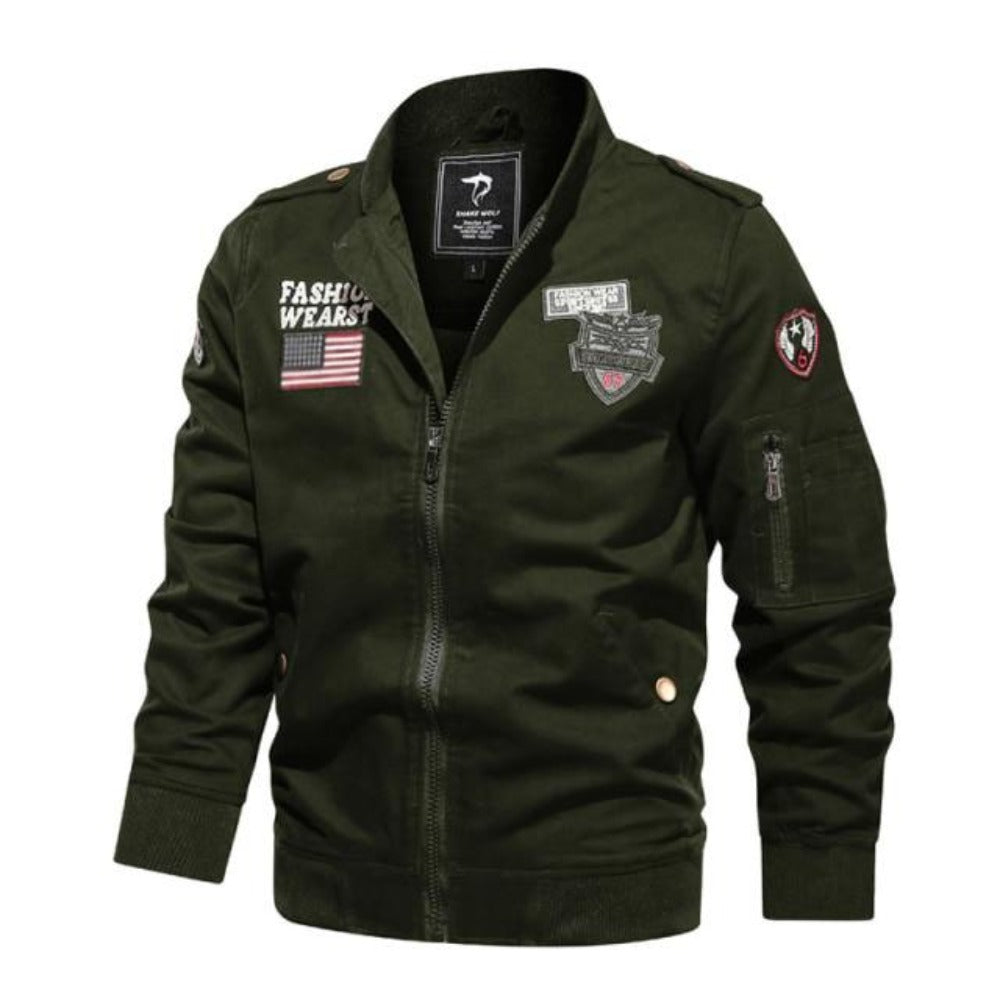 Mens Military Pilot Zipper Jacket