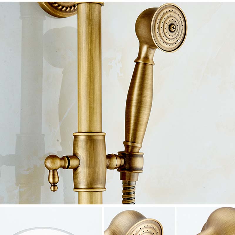 Antique Design Brass 8" Rainfall Faucet with Temperature Control Handle