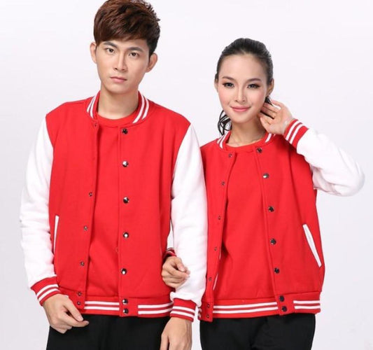 Unisex Baseball Jacket in Red