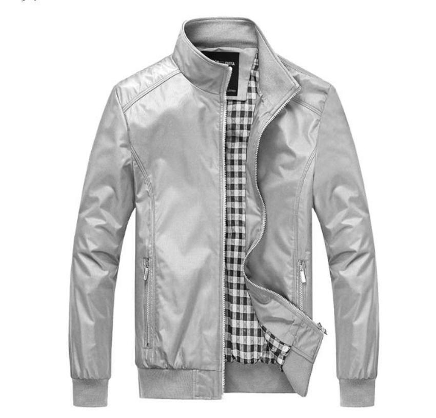 Mens Stand Collar Zipper Jacket