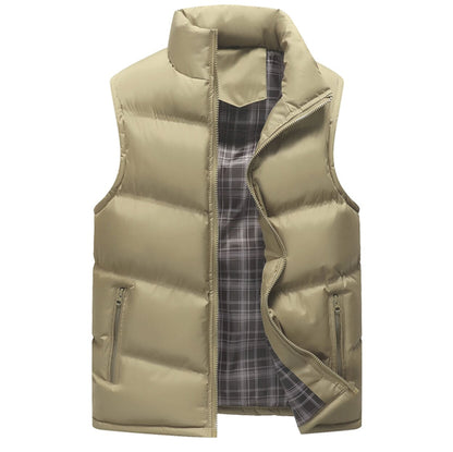 Mens Zip Up Navy Puffer Winter Vest